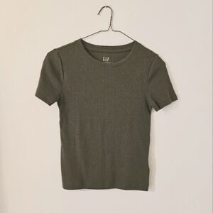NWT Gap Green Ribbed Modern Tee Size XS